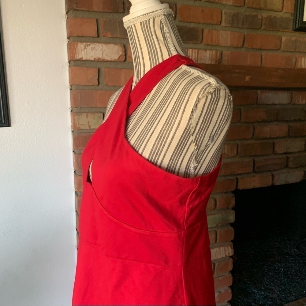 NWT NBD Abriel Criss Cross Front Cut-Out Dress Red Sz L - Picture 6 of 8